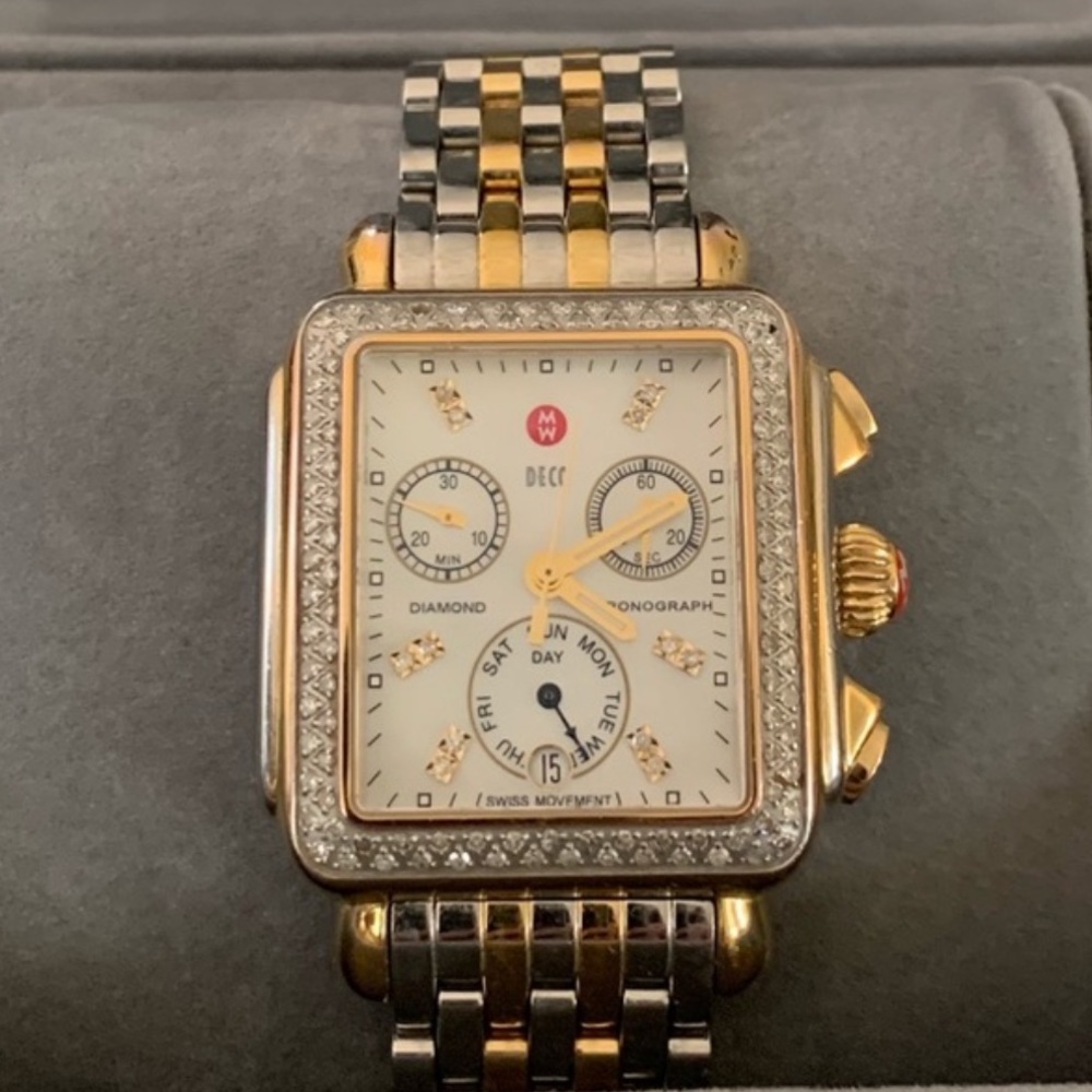 Michele Two-Tone Diamond dial watch